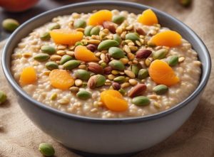 Oatmeal with Apricots and Pistachios